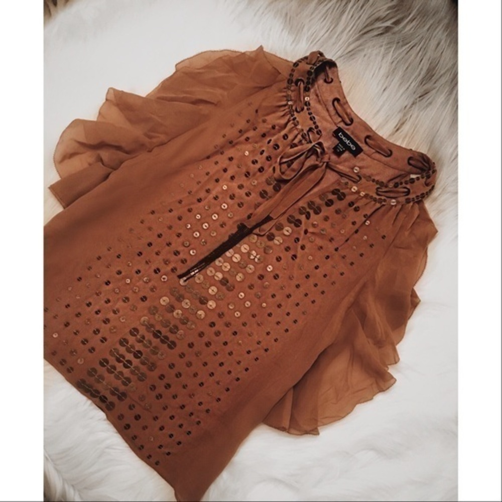 Bebe embellished butterfly top nwot